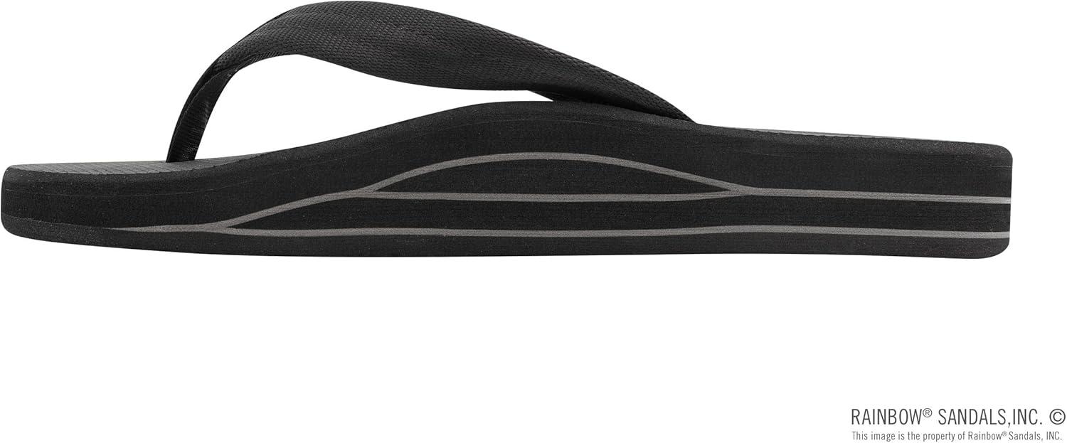 Rainbow Sandals Womens’s Double Layer Soft Top 1″ EVA Rubber Filled Nylon Strap(Black)