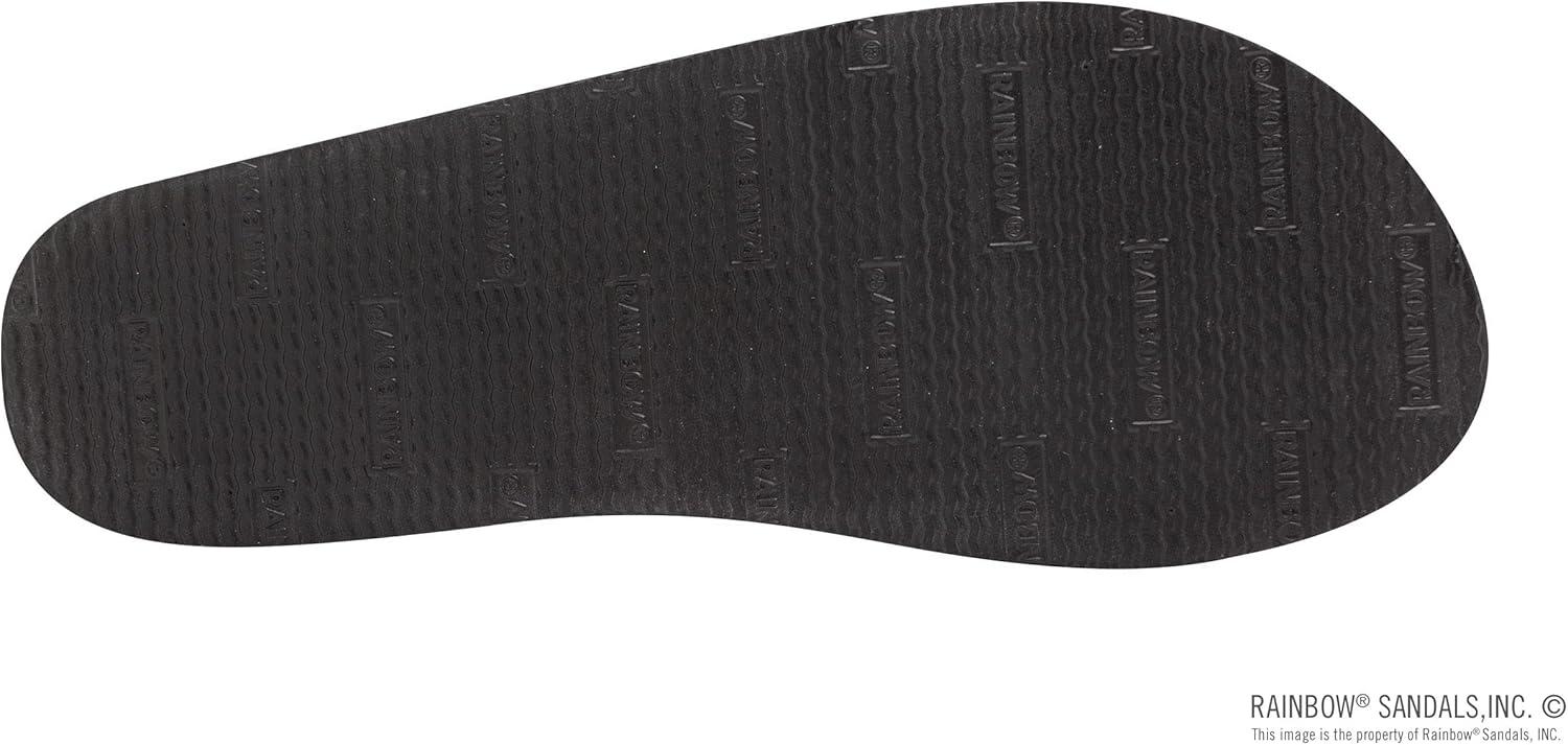 Rainbow Sandals Womens’s Double Layer Soft Top 1″ EVA Rubber Filled Nylon Strap(Black)