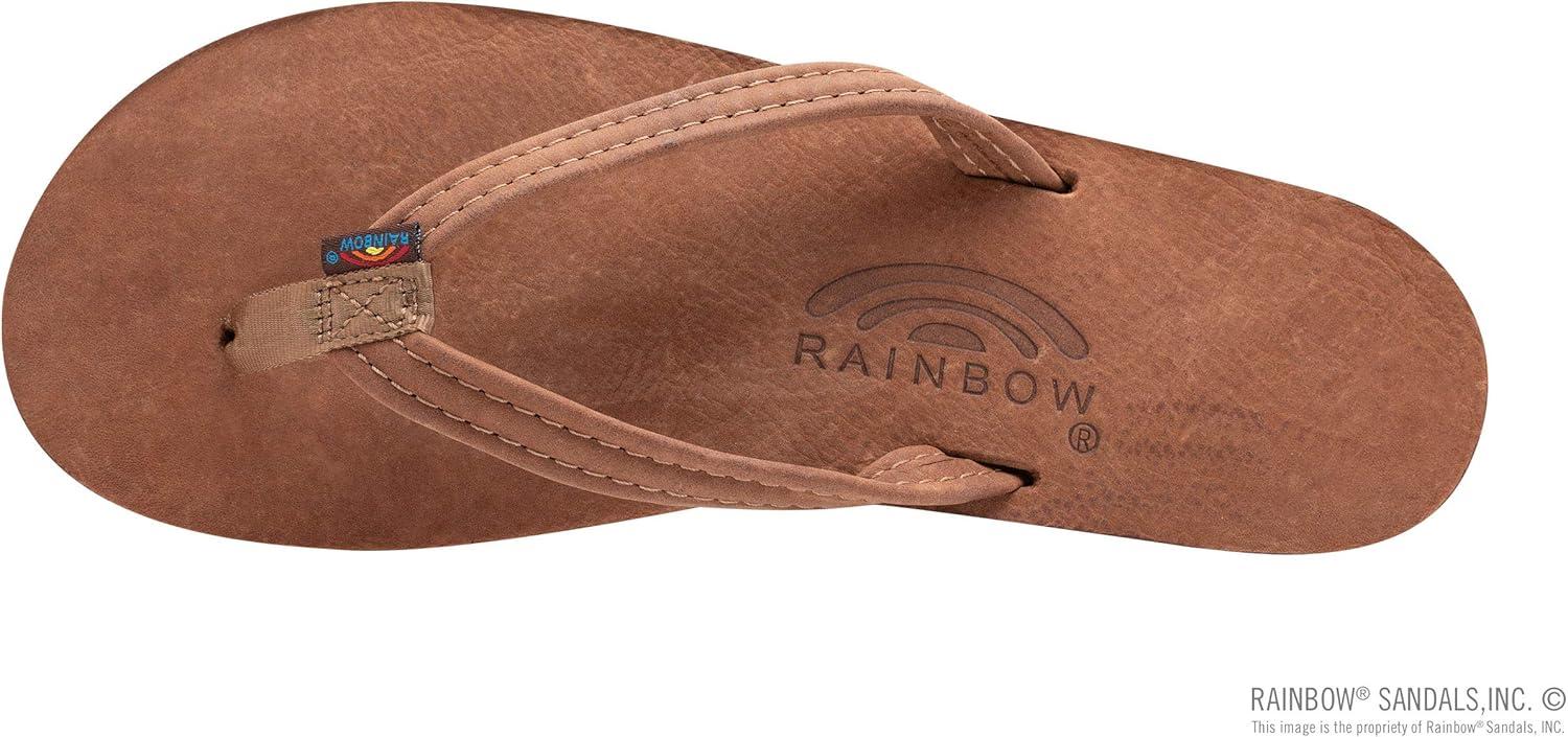 Rainbow Sandals Ladies Luxury Leather – Single Layer Arch Support With 1/2″ Narrow Strap(Nogales Wood)