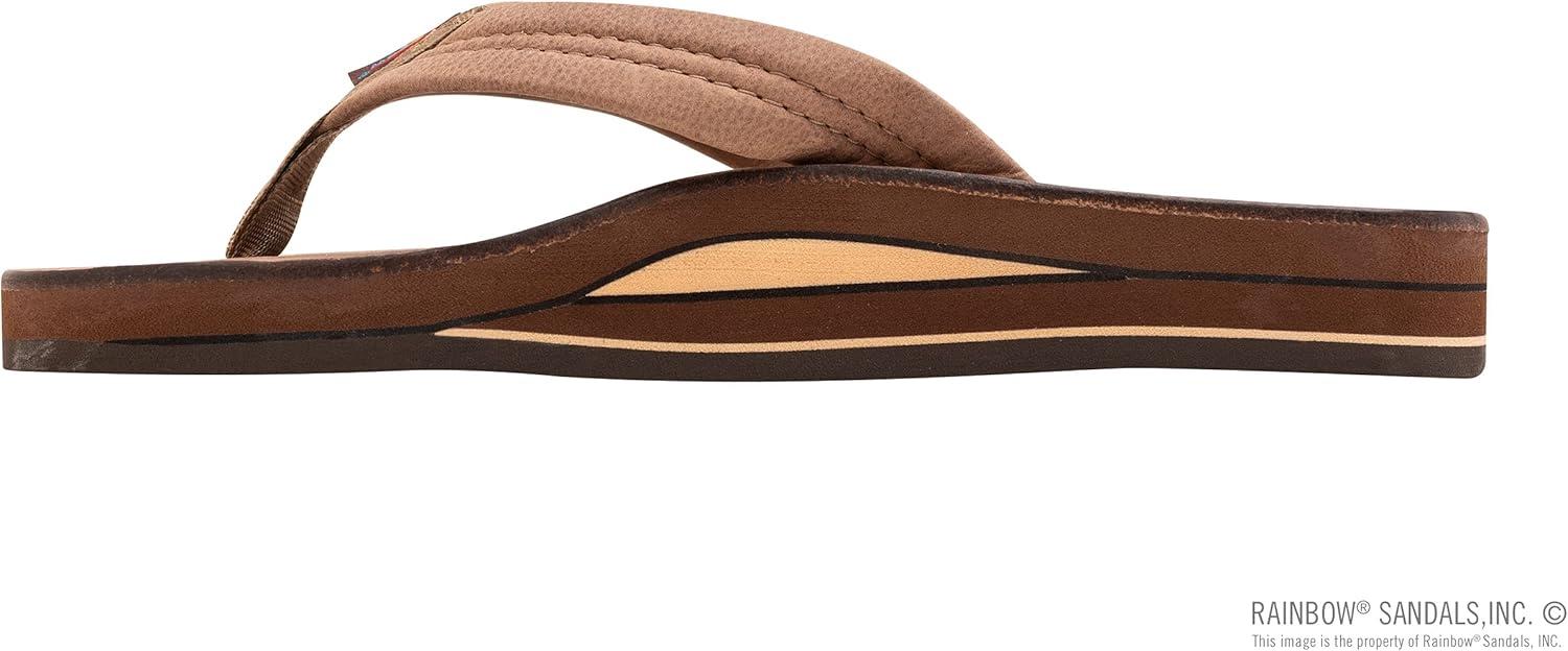 Rainbow Sandals Ladies Luxury Leather – Double Layer Arch Support with 1″ Strap(Nogales Wood)