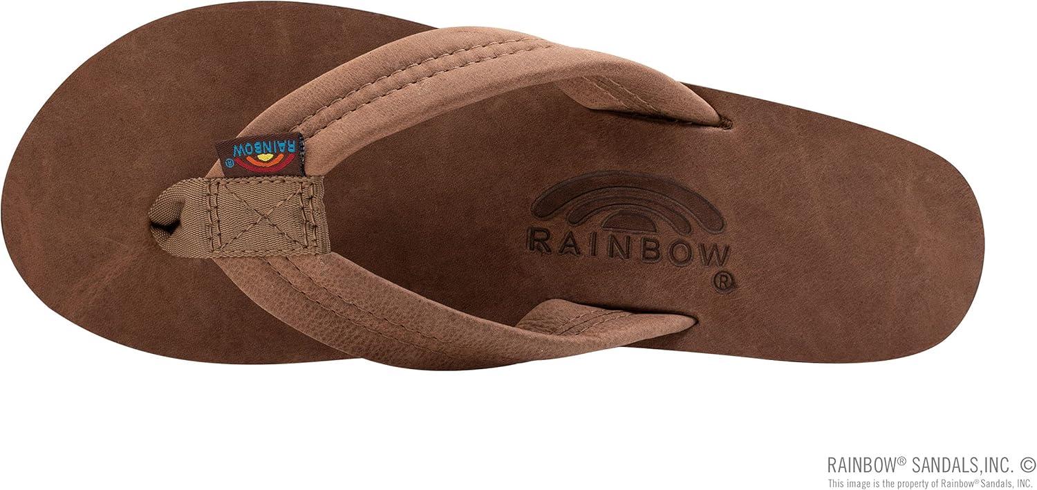 Rainbow Sandals Ladies Luxury Leather – Double Layer Arch Support with 1″ Strap(Nogales Wood)