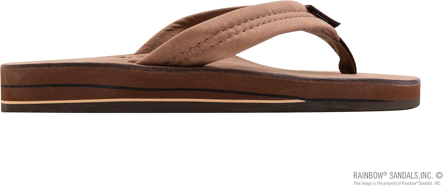 Rainbow Sandals Ladies Luxury Leather – Double Layer Arch Support with 1″ Strap(Nogales Wood)