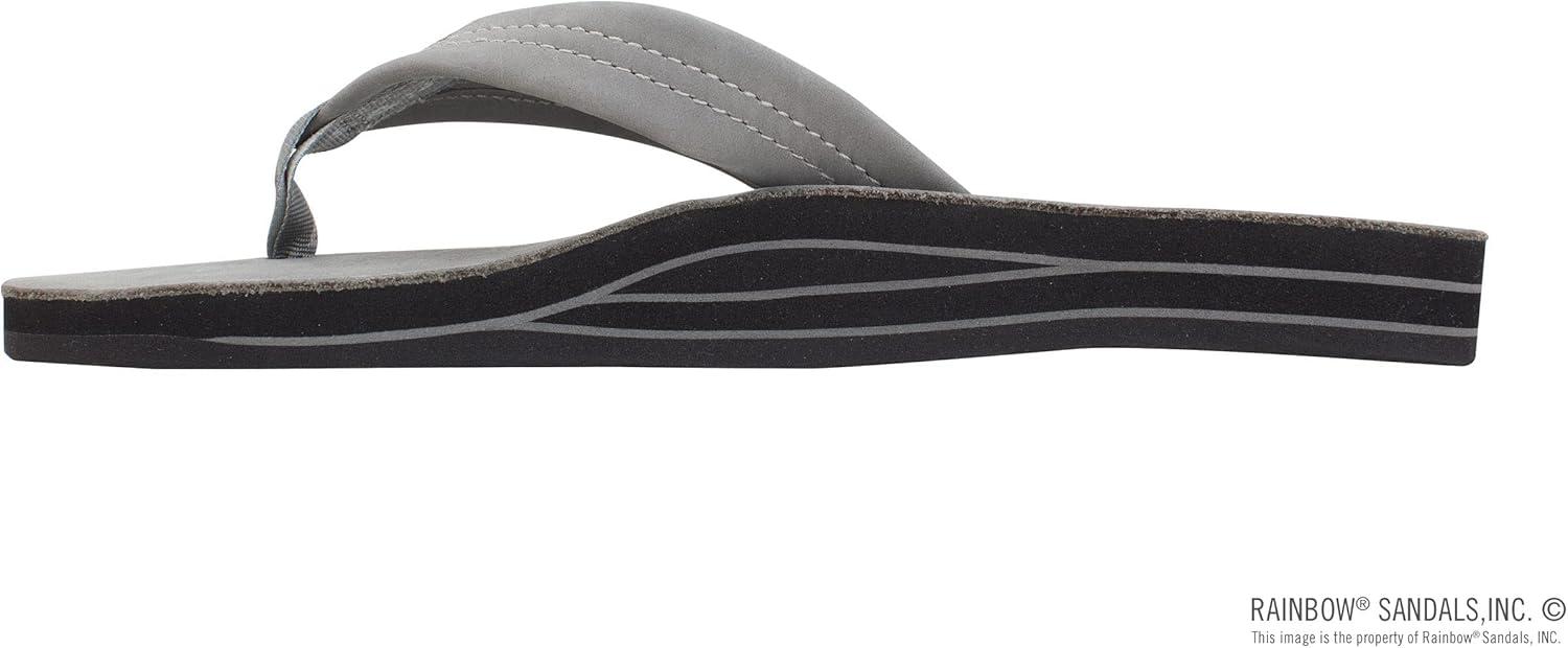 Rainbow Sandals Women’s Double Layer Wide Strap w/Arch(Grey)