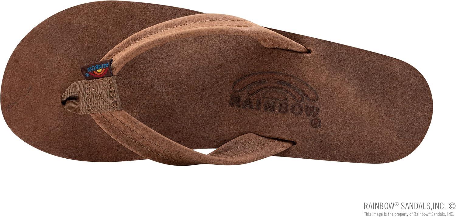 Rainbow Sandals Ladies Luxury Leather – Double Layer Arch Support with 3/4″ Medium Straps(Nogales Wood)