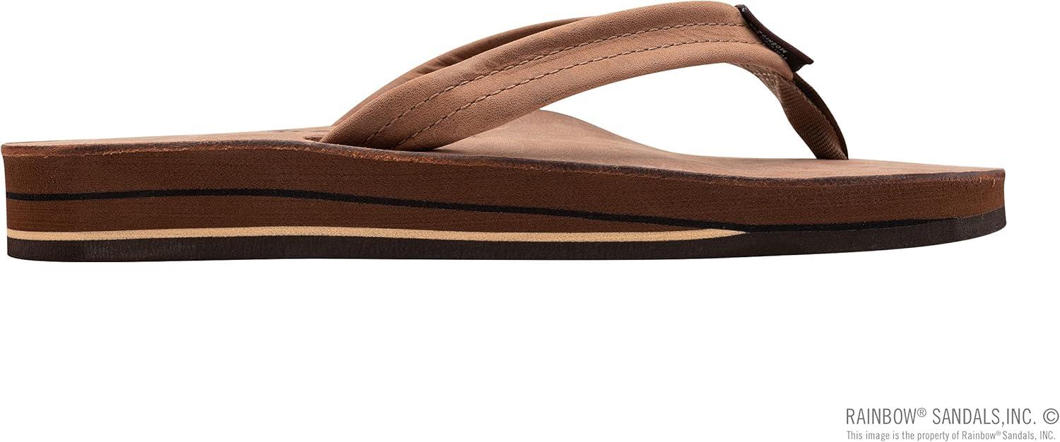 Rainbow Sandals Ladies Luxury Leather – Double Layer Arch Support with 3/4″ Medium Straps(Nogales Wood)