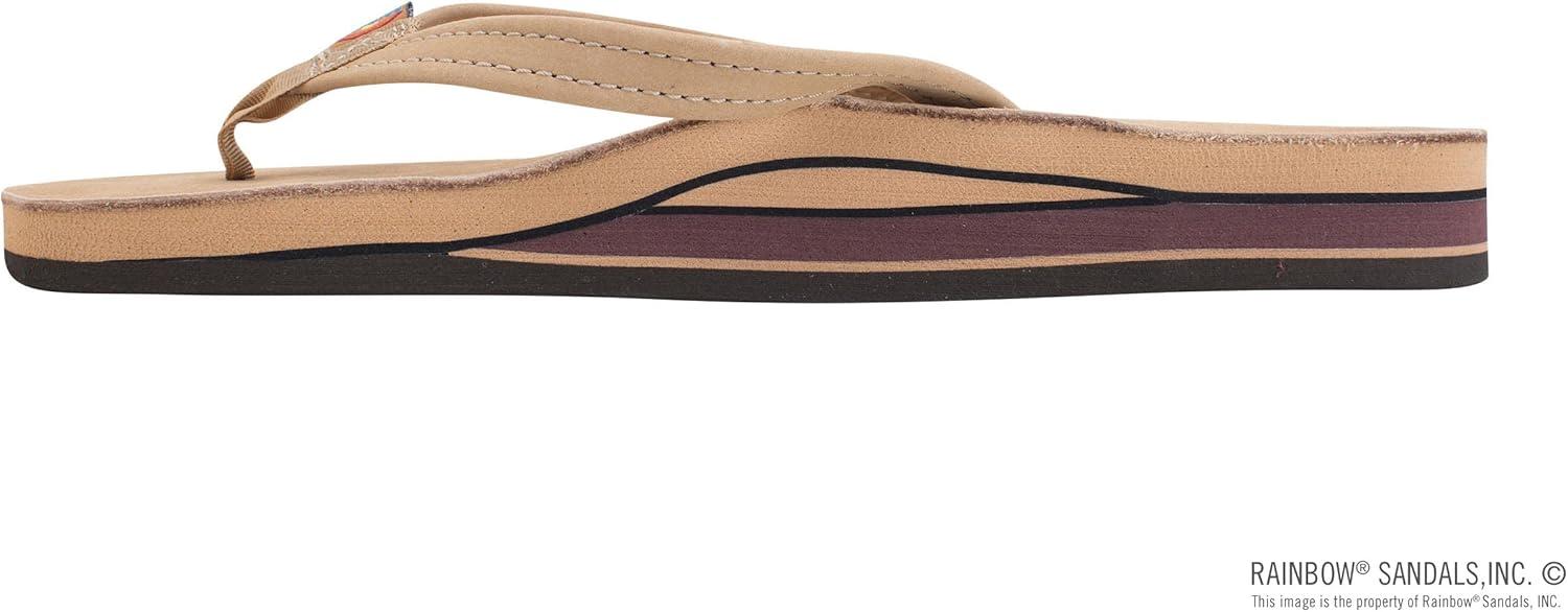 Rainbow Sandals Women’s Double Layer, Narrow Strap, Leather Sandals w/Arch(Sierra Brown)