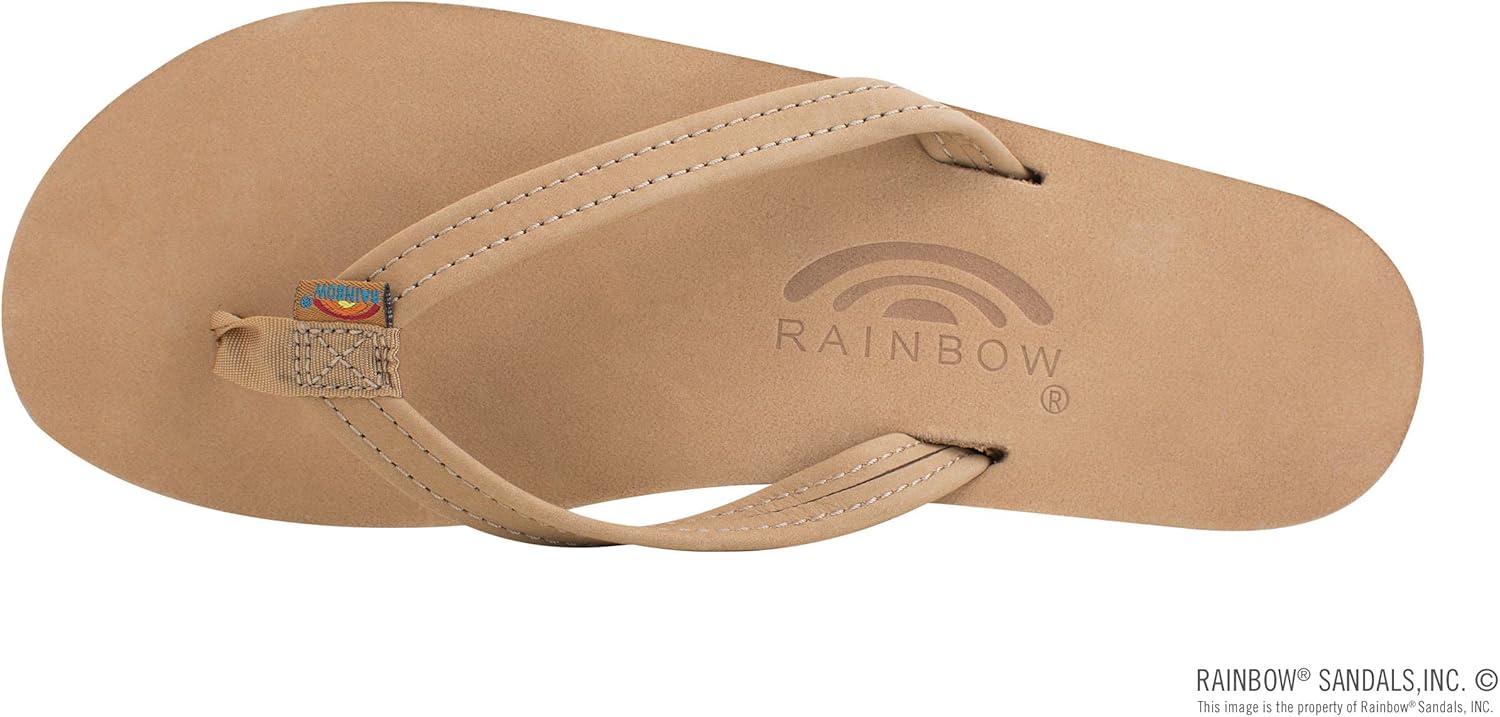 Rainbow Sandals Women’s Double Layer, Narrow Strap, Leather Sandals w/Arch(Sierra Brown)