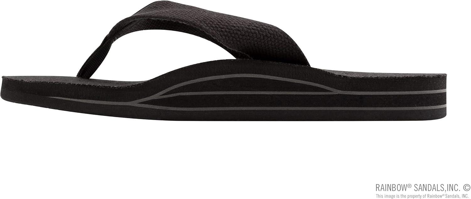 Rainbow Sandals Women’s Double Layer Arch Hemp w/Wide Strap(Black)