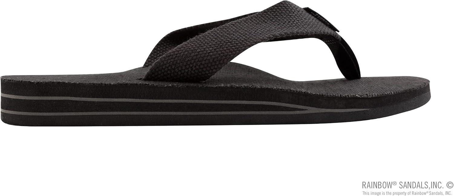 Rainbow Sandals Women’s Double Layer Arch Hemp w/Wide Strap(Black)