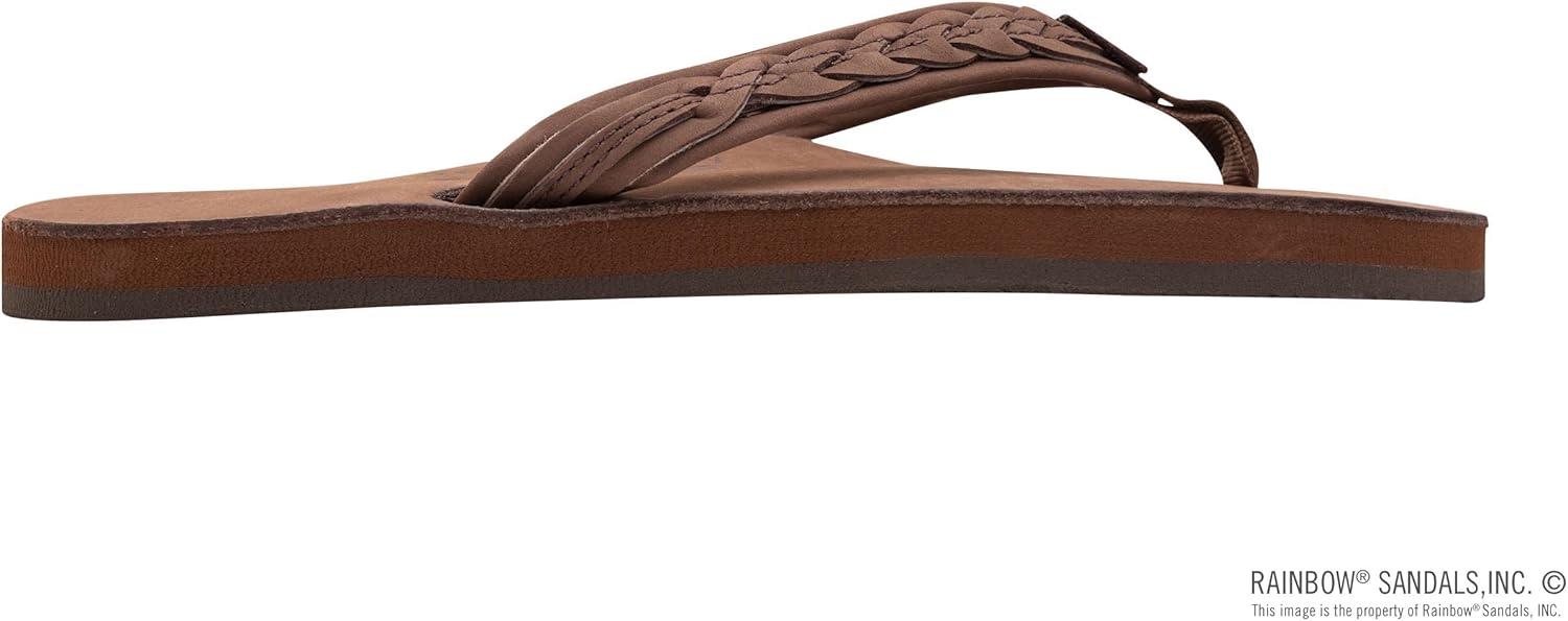 Rainbow Sandals Madison – Single Layer Arch Support with a Braid on a 3/4″ Medium Strap(Expresso)