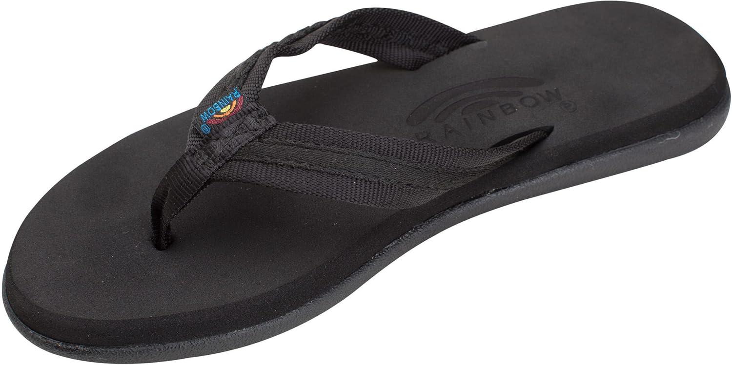 Rainbow Sandals Paisley Soft Top Rubber with a 3/4″ Nylon Braided Strap, Black, Ladies, 10 D(M) US
