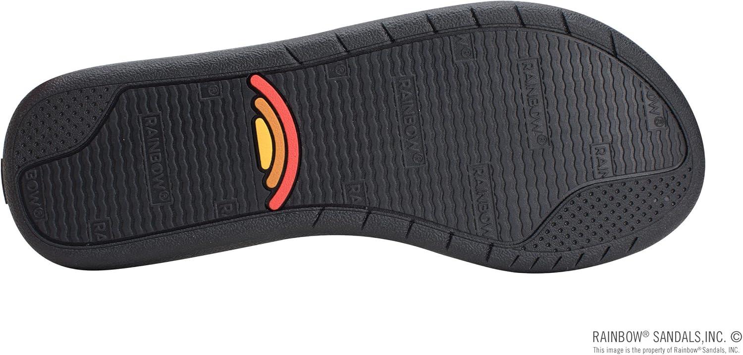 Rainbow Sandals Paisley Soft Top Rubber with a 3/4″ Nylon Braided Strap, Black, Ladies, 10 D(M) US
