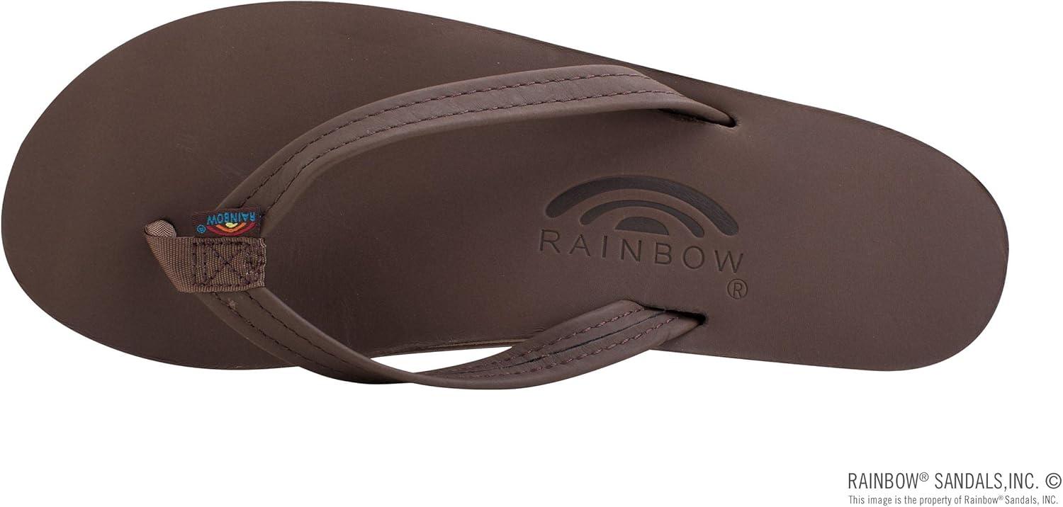 Rainbow Sandals Women’s Double Layer, Narrow Strap, Leather Sandals w/Arch(Mocha)