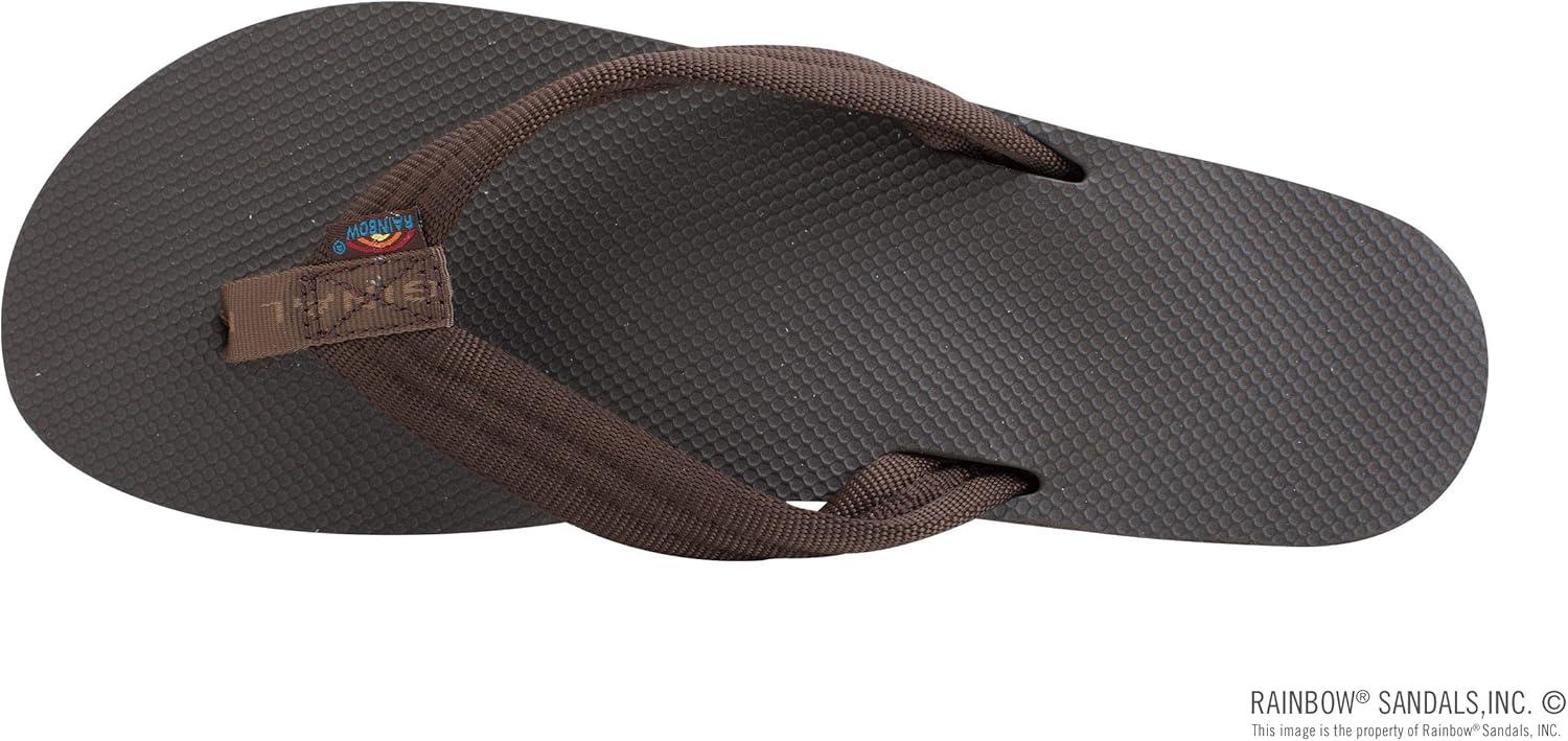 Rainbow Sandals Women’s Single Layer Classic Rubber w/EVA Filled Nylon Strap(Brown)