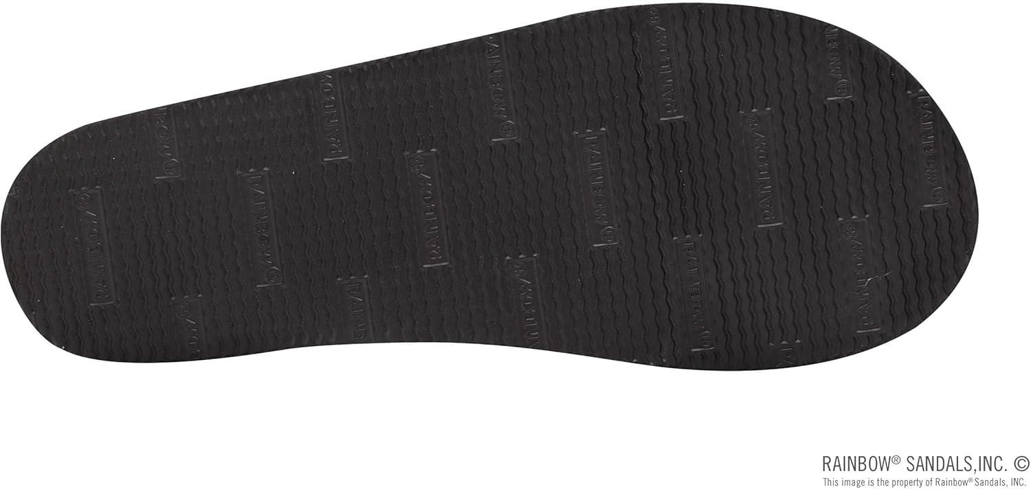 Rainbow Sandals Women’s Double Layer, Narrow Strap, Leather Sandals w/Arch(Classic Black)