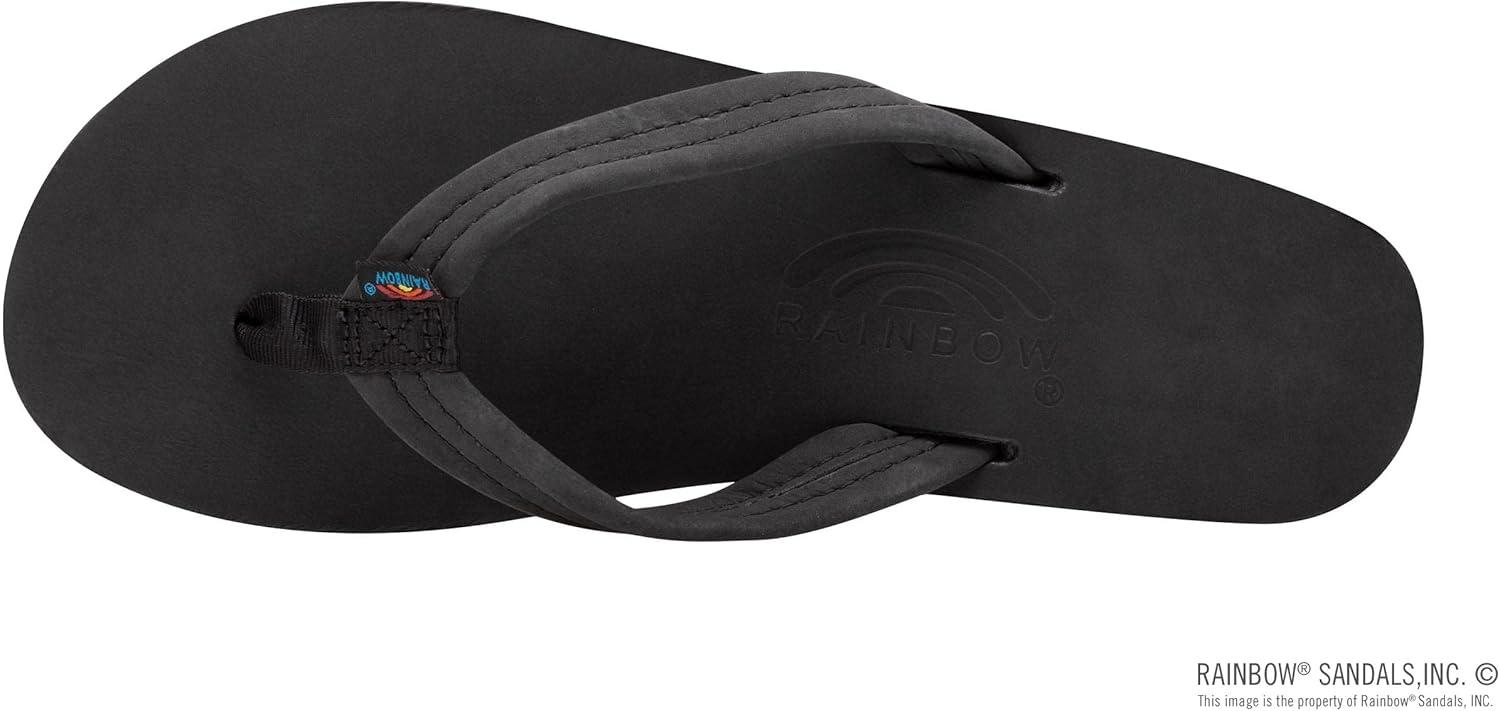 Rainbow Sandals Women’s Four Layer Wedge 3/4″ Leather Strap(Premier Black)