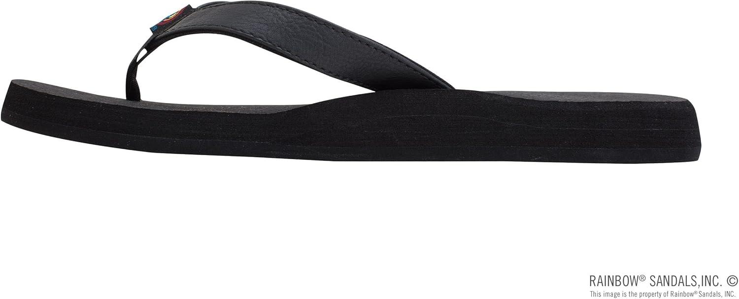 Rainbow Sandals Women’s The Cottons Soft Rubber Top Sole w/Tapered Strap(Black)