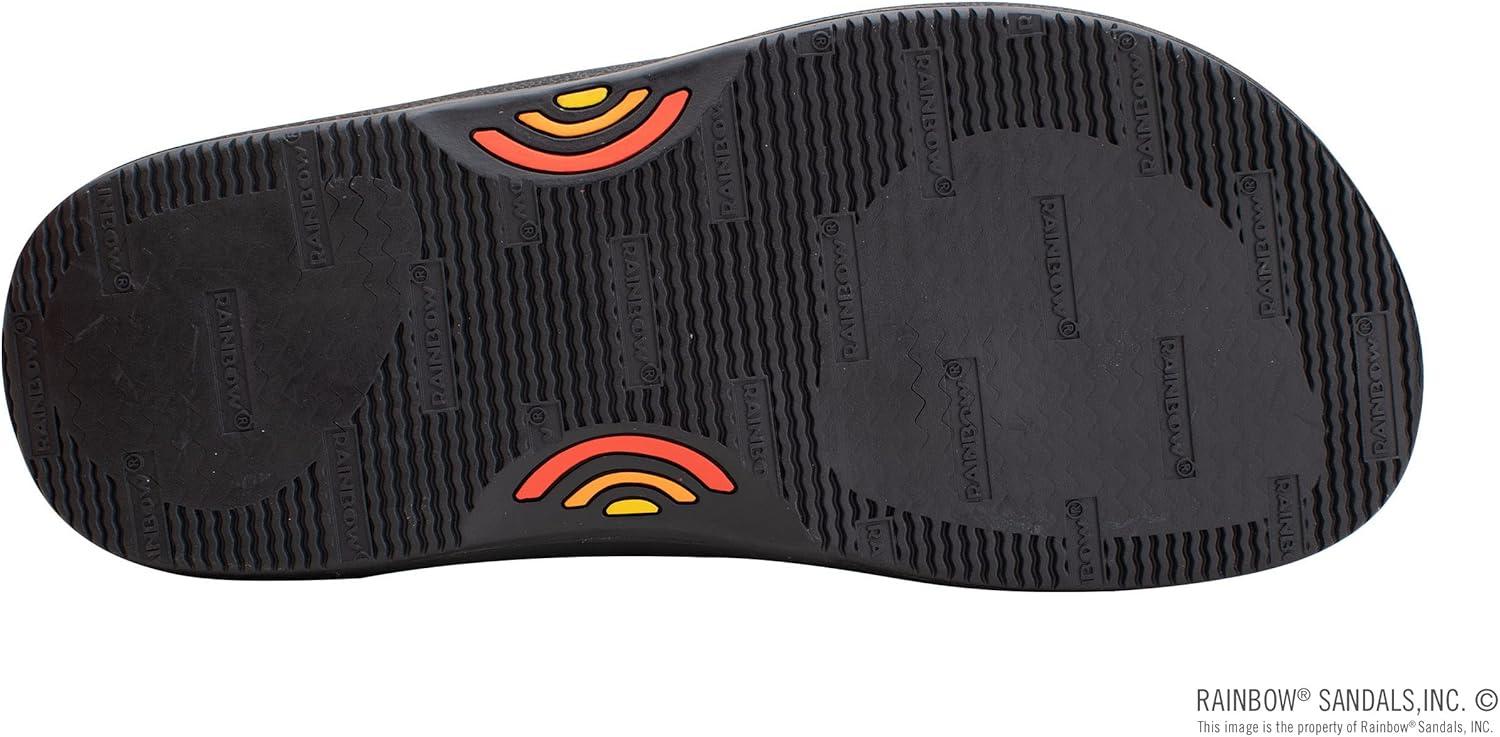 Rainbow Sandals Men’s Navigator Premier Leather Orthopedic Foot Bed w/Tapered Strap(Black)