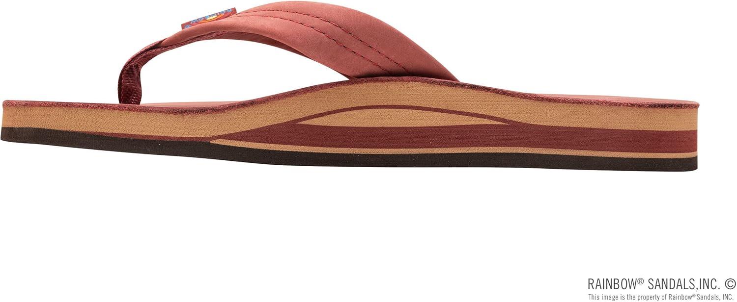 Rainbow Sandals Men’s Double Layer Leather w/Arch Support(Cognac W/Fawn Midsole)