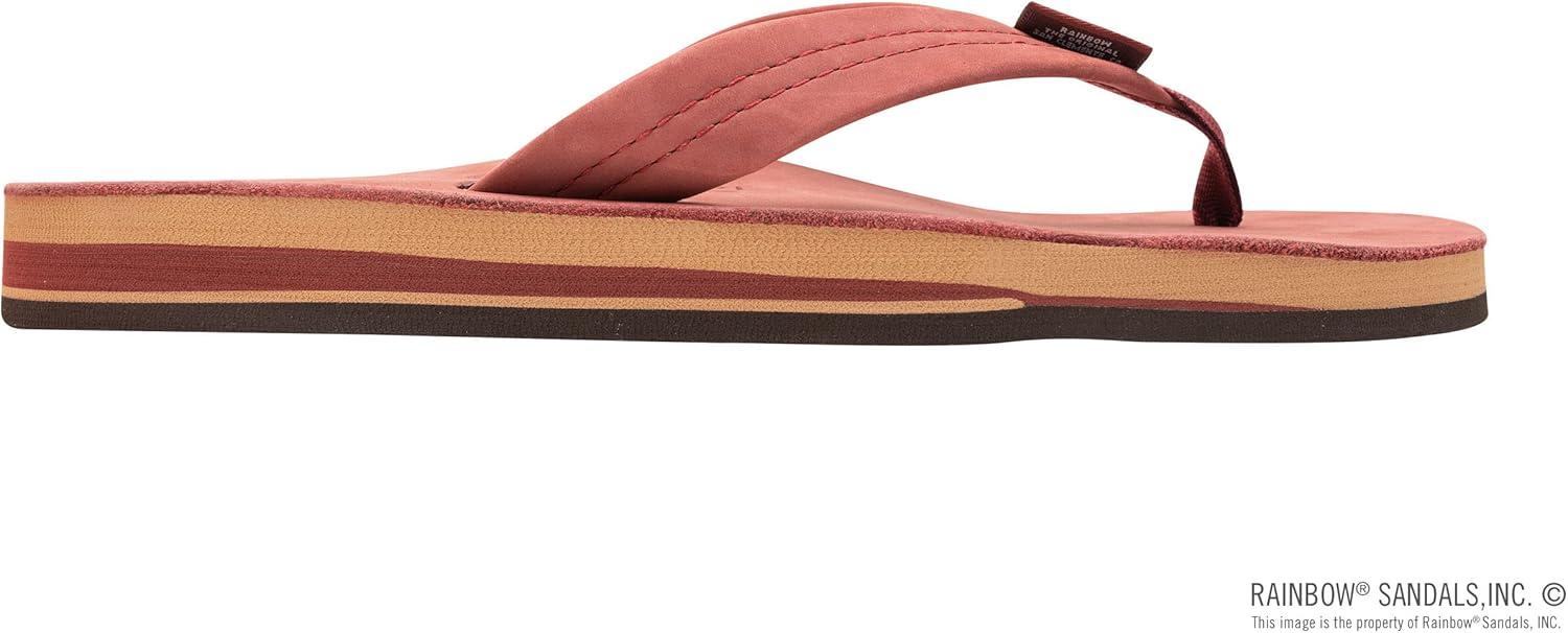 Rainbow Sandals Men’s Double Layer Leather w/Arch Support(Cognac W/Fawn Midsole)