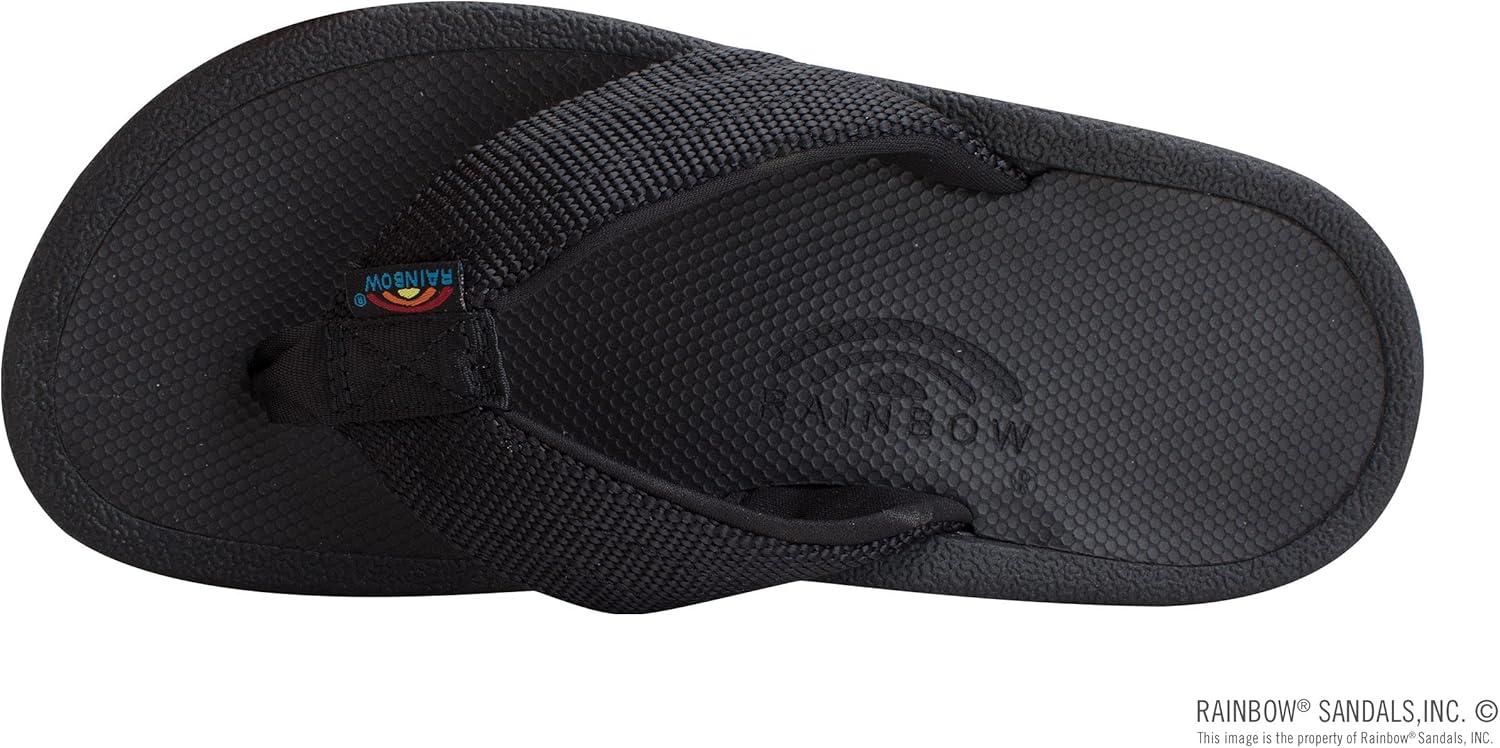 Rainbow Sandals Men’s Mariner Orthopedic Rubber Foot Bed w/Arch Support(Solid Black)