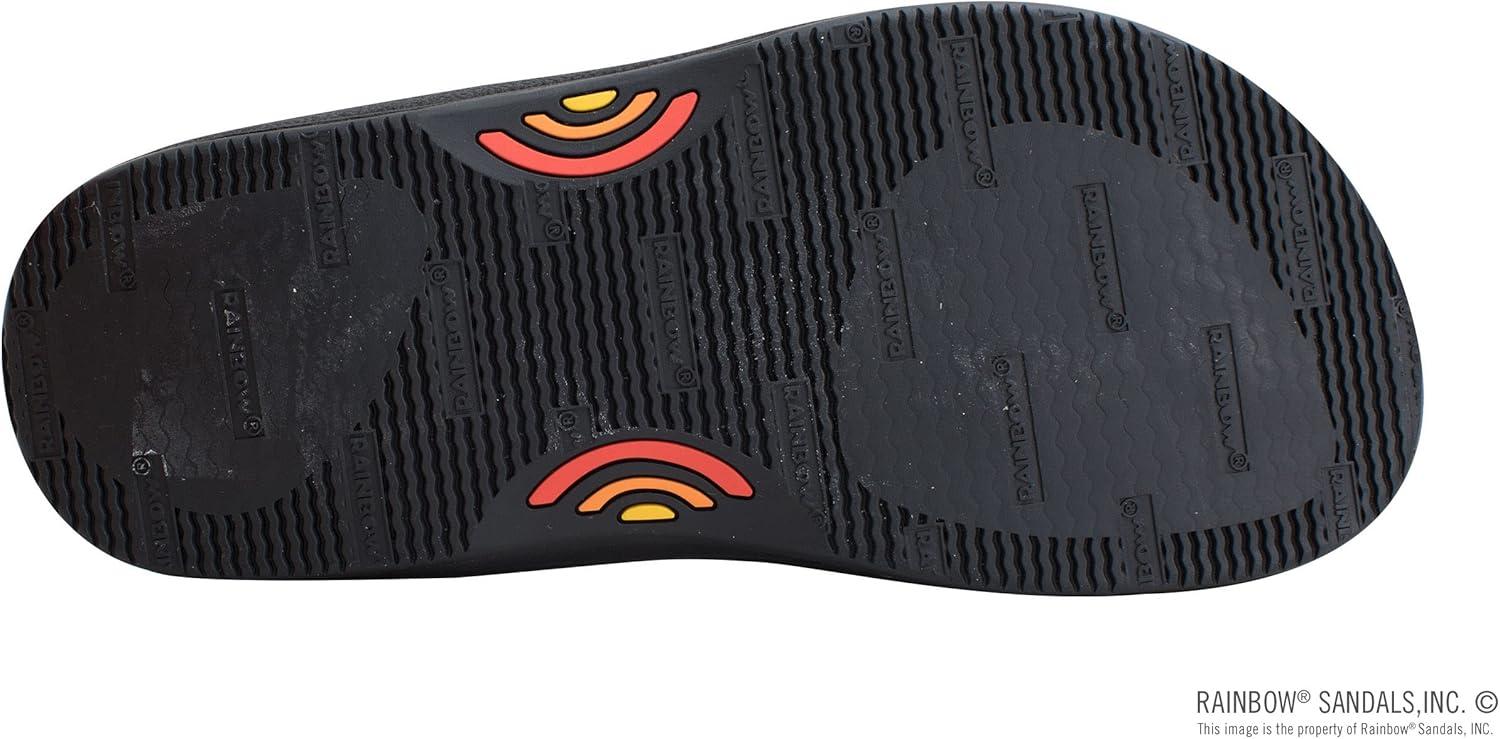 Rainbow Sandals Men’s Mariner Orthopedic Rubber Foot Bed w/Arch Support(Solid Black)