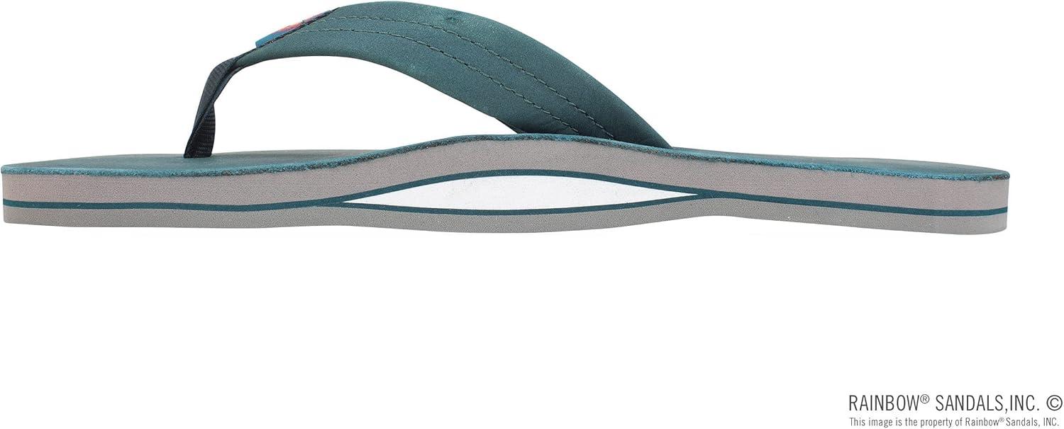 Rainbow Sandals Men’s Single Layer Premier Leather(Turquoise/Grey)