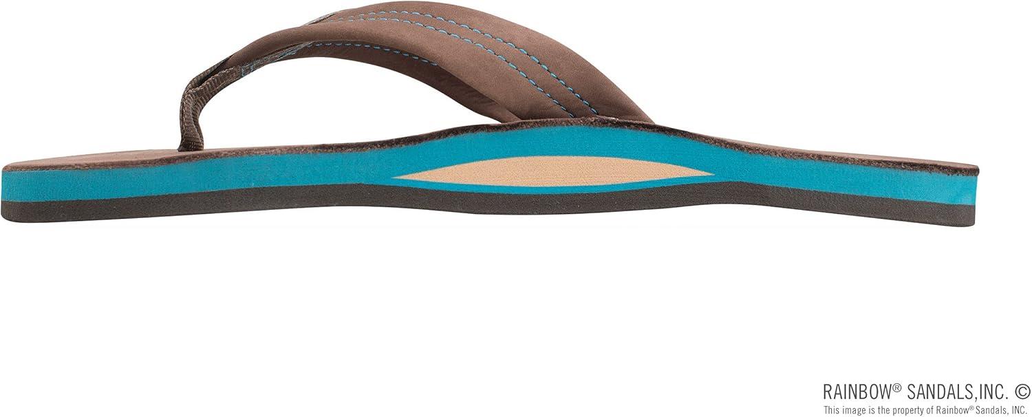 Rainbow Sandals Men’s Single Layer Premier Leather(Expresso/Blue)