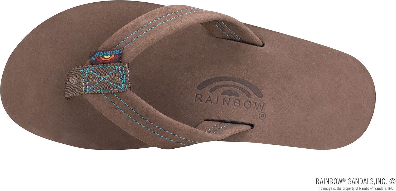 Rainbow Sandals Men’s Single Layer Premier Leather(Expresso/Blue)