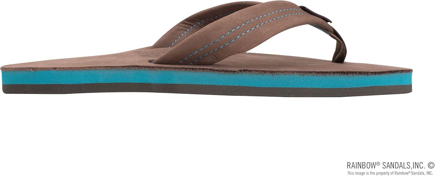 Rainbow Sandals Men’s Single Layer Premier Leather(Expresso/Blue)