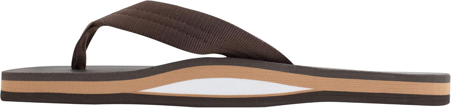 Rainbow Sandals Men’s Single Layer Soft Top 1″ EVA Rubber Filled Nylon Strap(Brown)