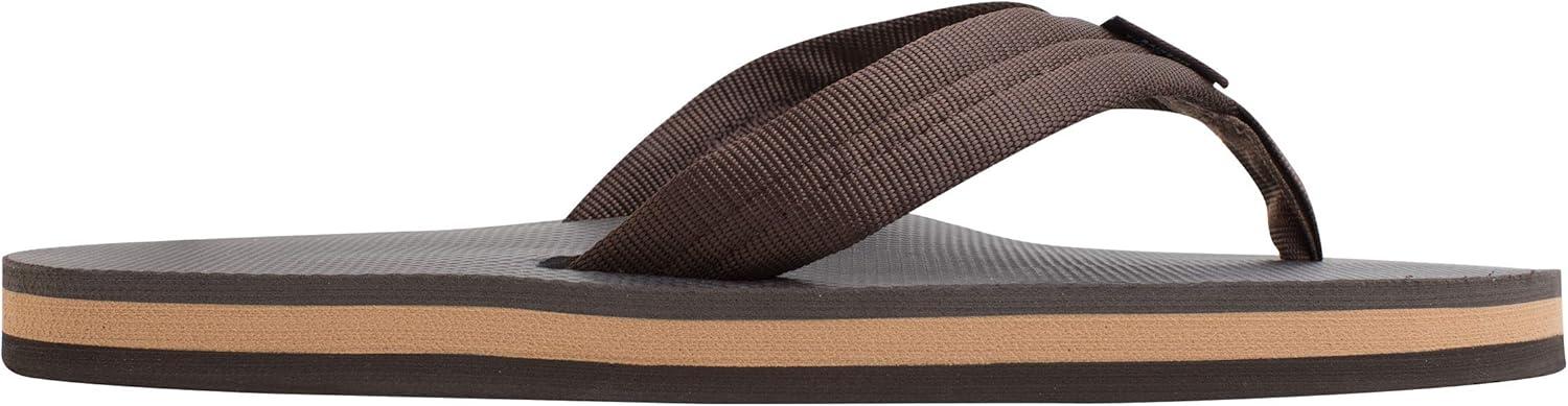 Rainbow Sandals Men’s Single Layer Soft Top 1″ EVA Rubber Filled Nylon Strap(Brown)