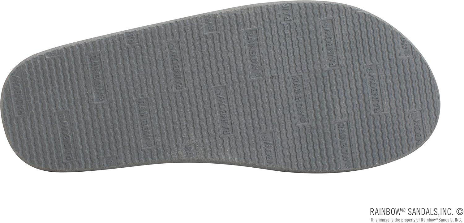 Rainbow Sandals Men’s Double Layer Soft Top 1″ EVA Rubber Filled Nylon Strap(Black/Grey)