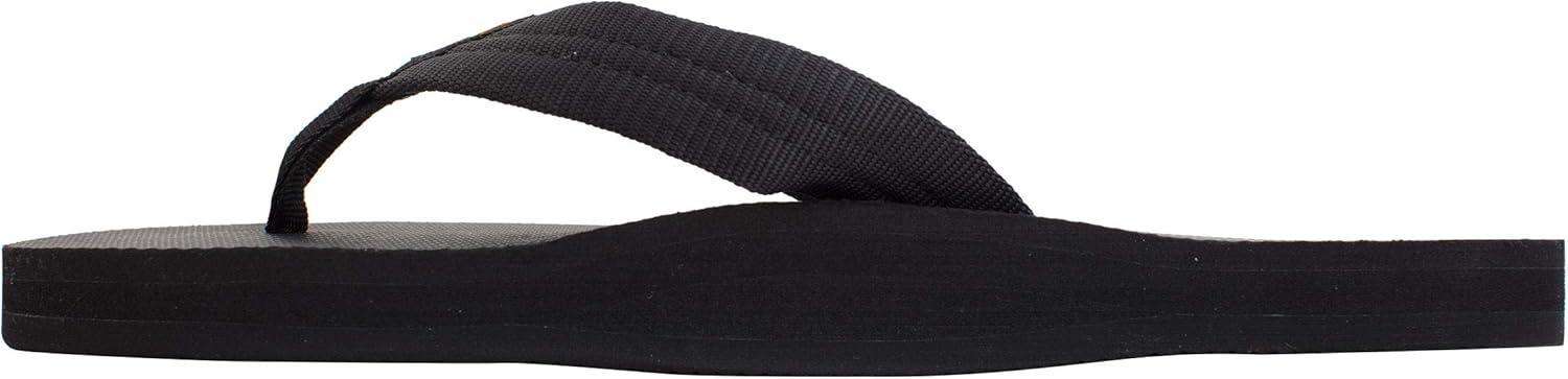 Rainbow Sandals Men’s Single Layer Soft Top 1″ EVA Rubber Filled Nylon Strap(Black)