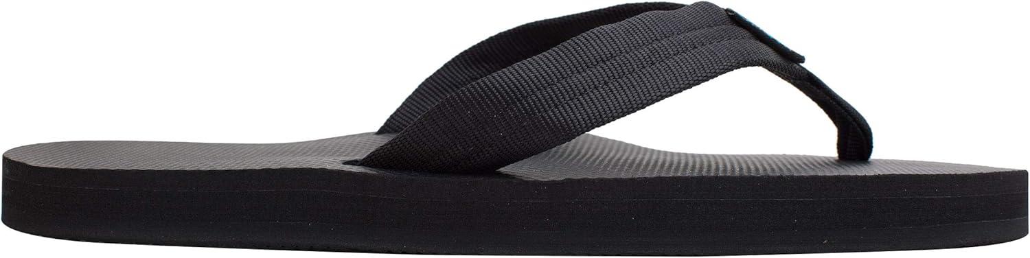 Rainbow Sandals Men’s Single Layer Soft Top 1″ EVA Rubber Filled Nylon Strap(Black)