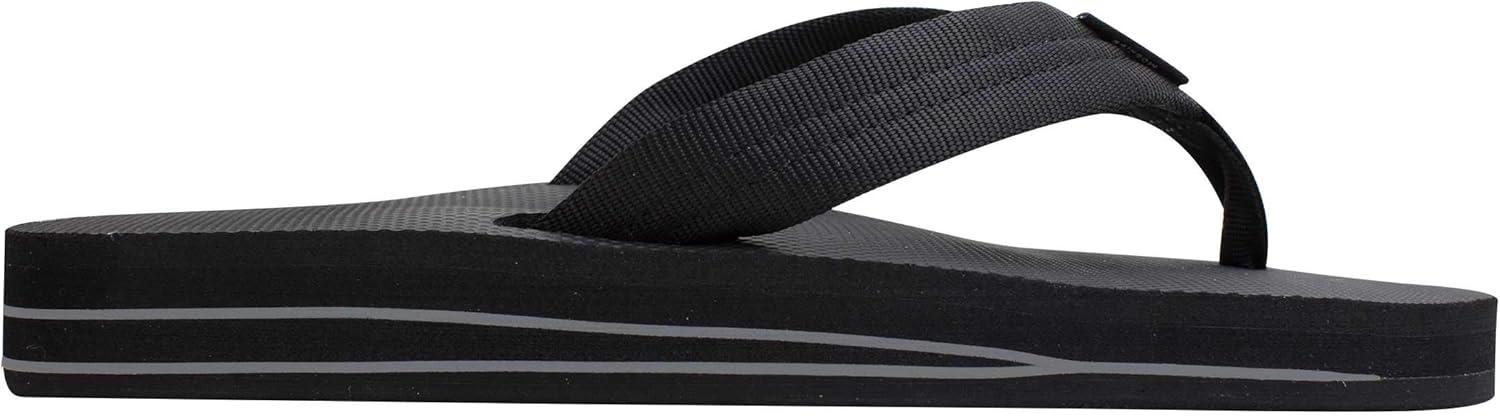 Rainbow Sandals Men’s Double Layer Soft Top 1″ EVA Rubber Filled Nylon Strap(Black)