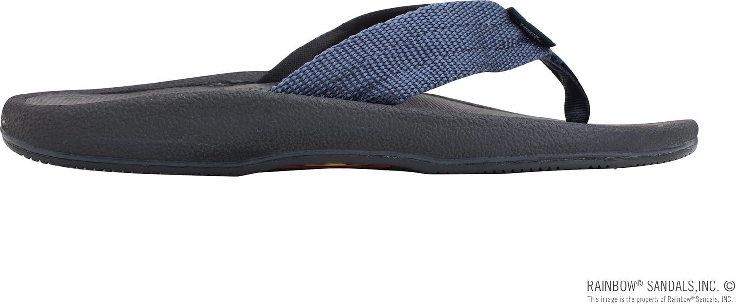 Rainbow Sandals Men’s Mariner Orthopedic Rubber Foot Bed w/Arch Support(Navy)