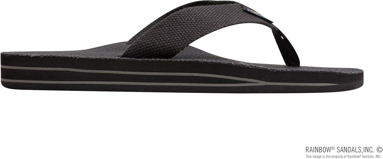 Rainbow Sandals Men’s Double Layer Arch Hemp(Black)