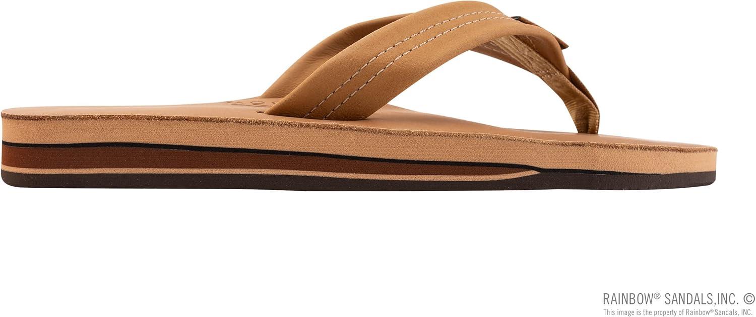 Rainbow Sandals Men’s Double Layer Leather w/Arch Support(Cafe)