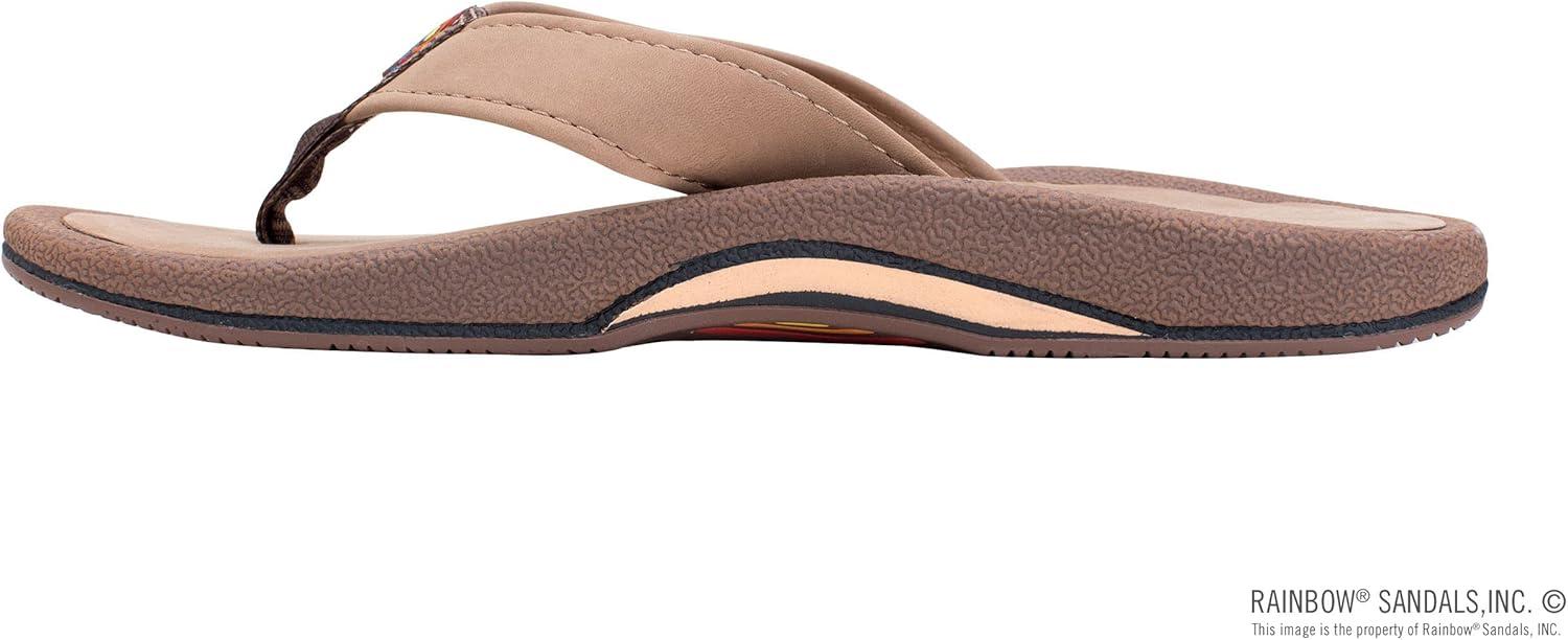 Rainbow Sandals Men’s Navigator Premier Leather Orthopedic Foot Bed w/Tapered Strap, Dark Brown, Men’s 8 D(M) US