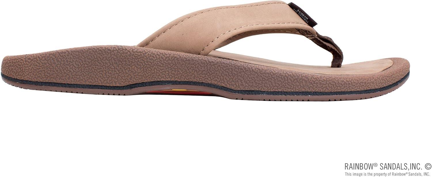 Rainbow Sandals Men’s Navigator Premier Leather Orthopedic Foot Bed w/Tapered Strap, Dark Brown, Men’s 8 D(M) US