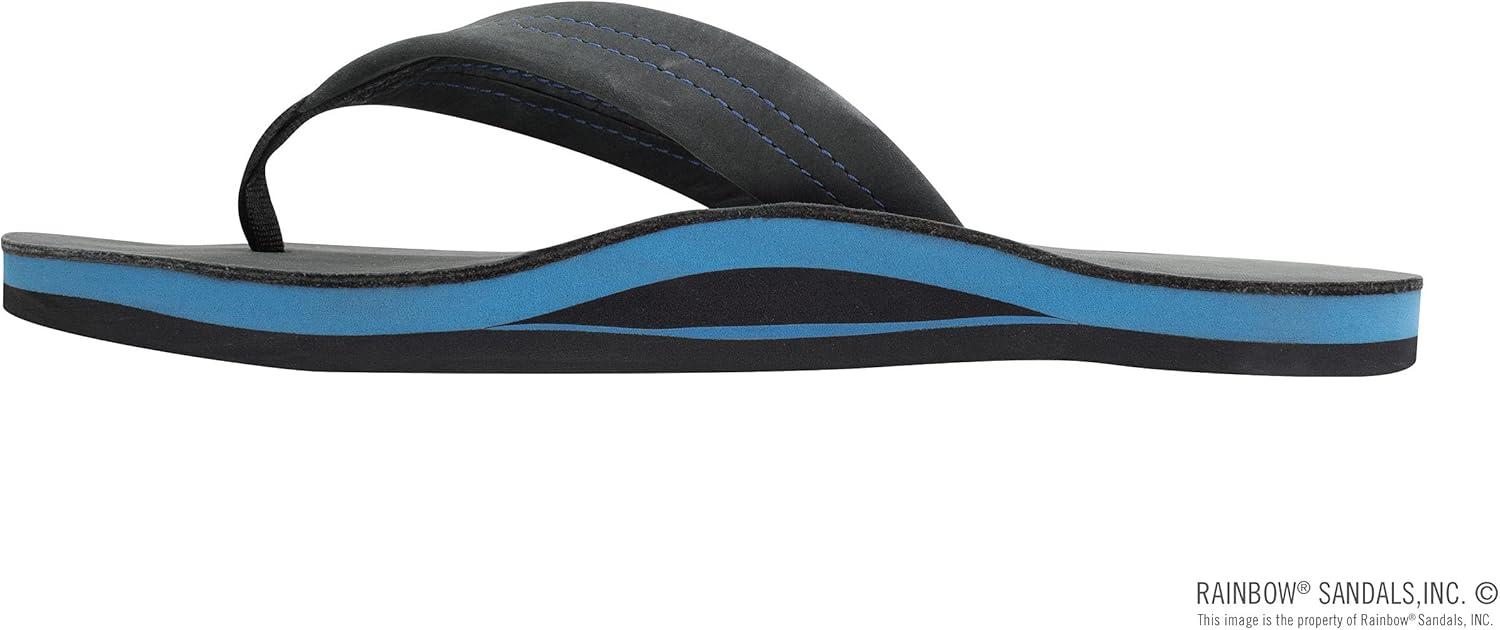 Rainbow Sandals Men’s Single Layer Premier Leather(Black/Blue)