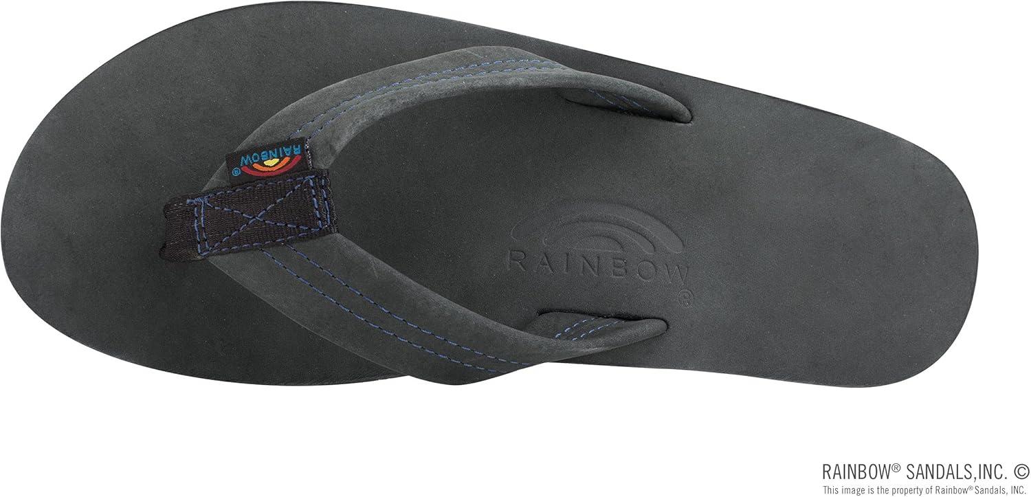 Rainbow Sandals Men’s Single Layer Premier Leather(Black/Blue)