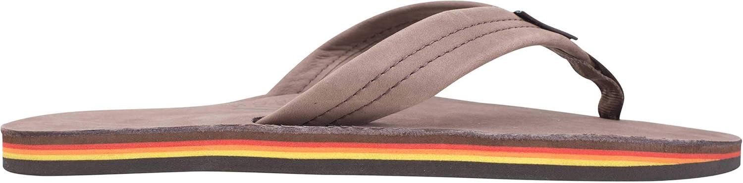 Rainbow Sandals Men’s Single Layer Premier Leather(Expresso/Rainbow)