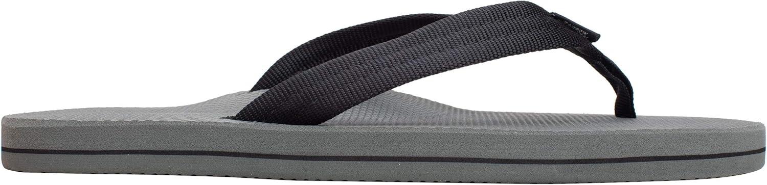 Rainbow Sandals Men’s Single Layer Soft Top 1″ EVA Rubber Filled Nylon Strap(Black/Grey)