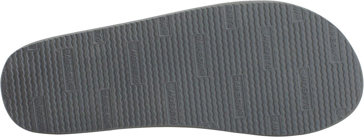 Rainbow Sandals Men’s Single Layer Soft Top 1″ EVA Rubber Filled Nylon Strap(Black/Grey)