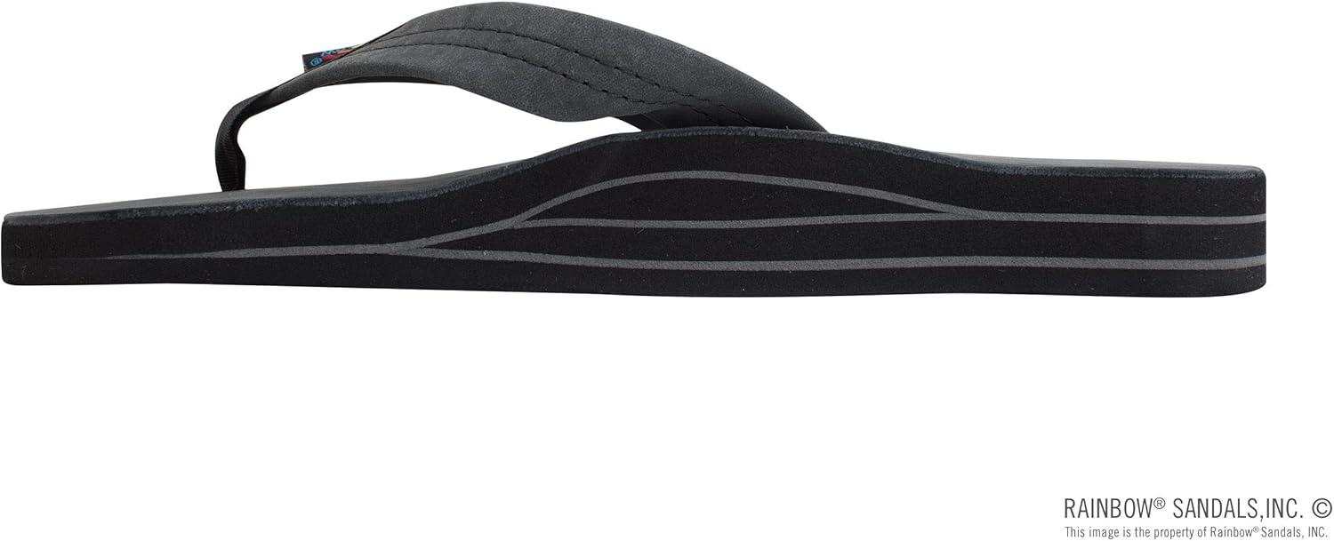Rainbow Sandals Men’s Double Layer Leather w/Arch Support(Premier Black)