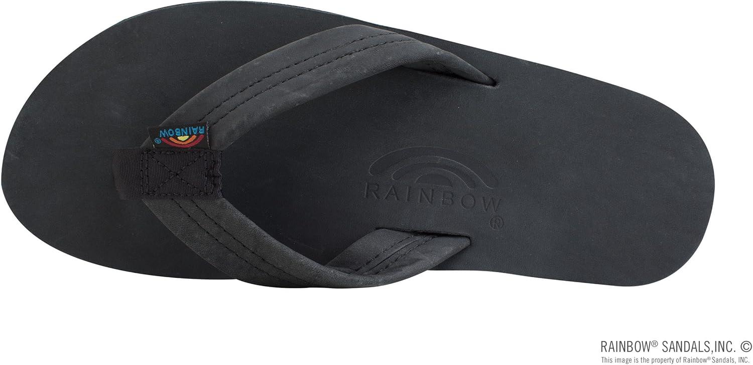 Rainbow Sandals Men’s Double Layer Leather w/Arch Support(Premier Black)