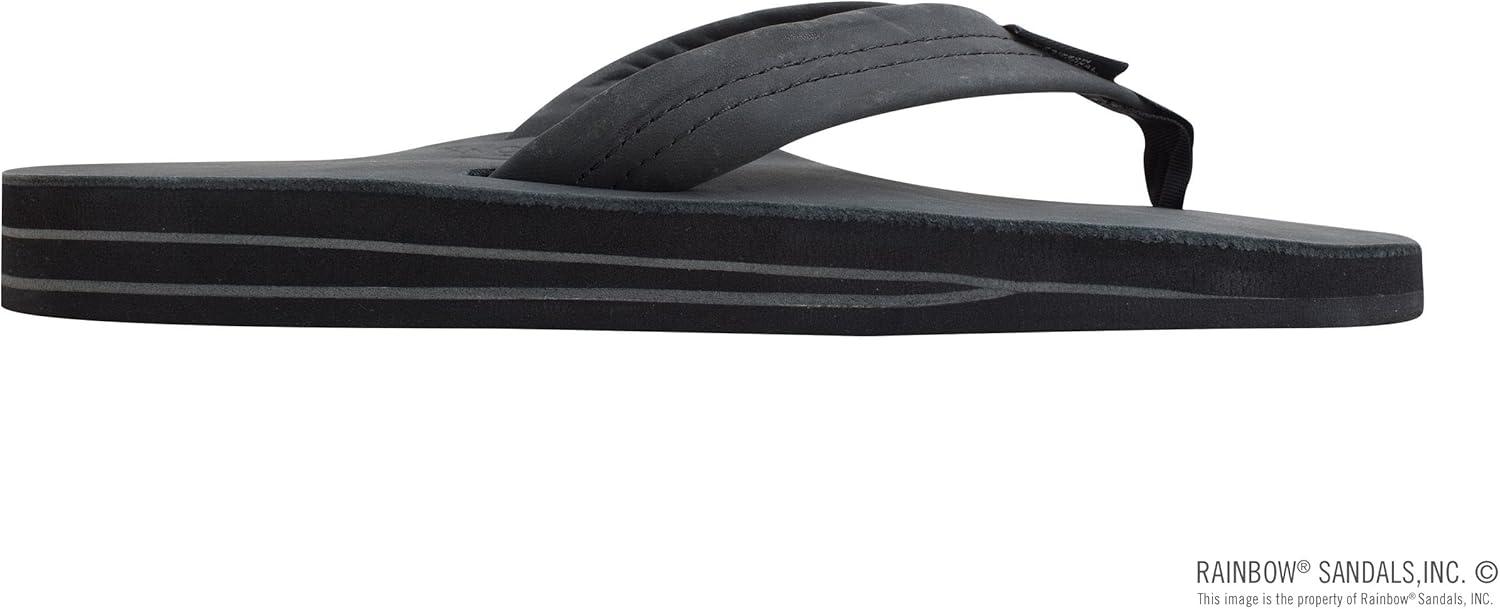 Rainbow Sandals Men’s Double Layer Leather w/Arch Support(Premier Black)
