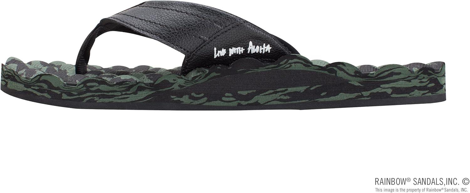 Rainbow Sandals Men’s Rubber Single Layer Holoholo(Black/Green)